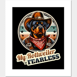 Cowboy Rottweiler Posters and Art